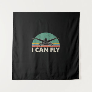Swimming I Can Fly Funny Swimming Gifts Tapestry