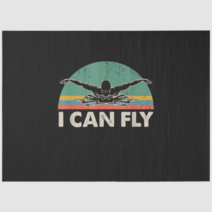 Swimming I Can Fly Funny Swimming Gifts Tissue Paper