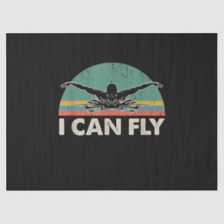 Swimming I Can Fly Funny Swimming Gifts Tissue Paper