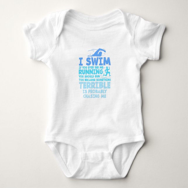 Swimming - I Swim Baby Bodysuit (Front)