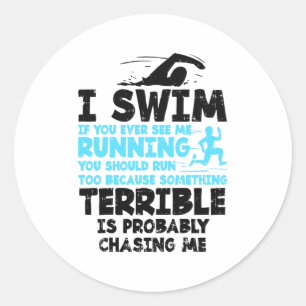 Swimming - I Swim Classic Round Sticker