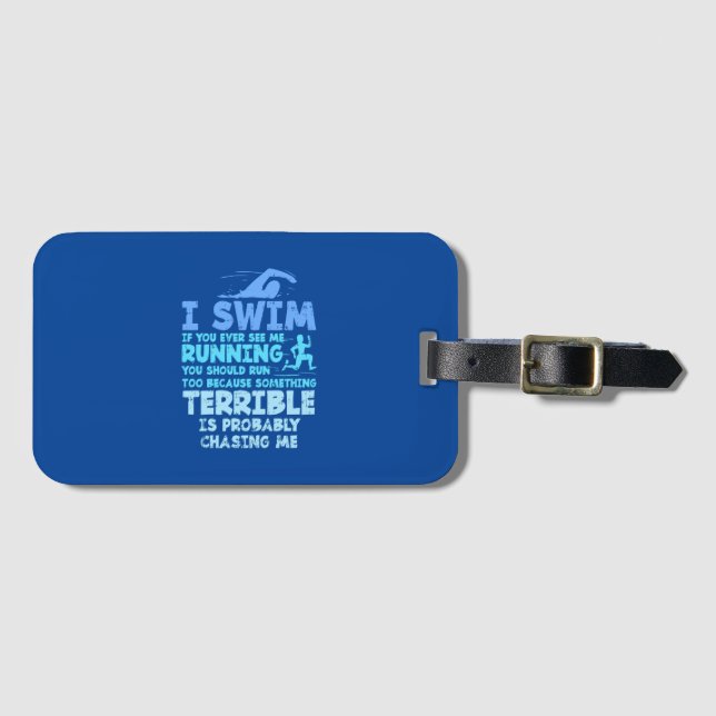 Swimming - I Swim Luggage Tag (Front Horizontal)