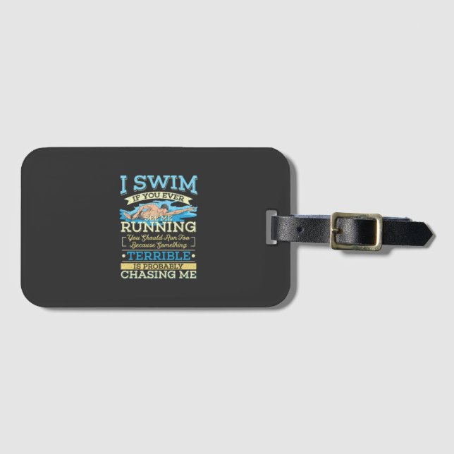 Swimming - I Swim Luggage Tag (Front Horizontal)