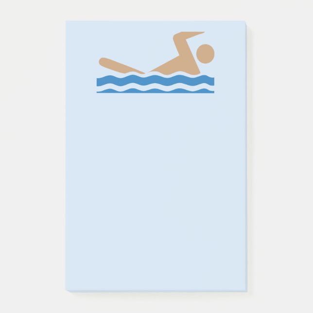 Swimming icon symbol in colour post-it notes (Front)