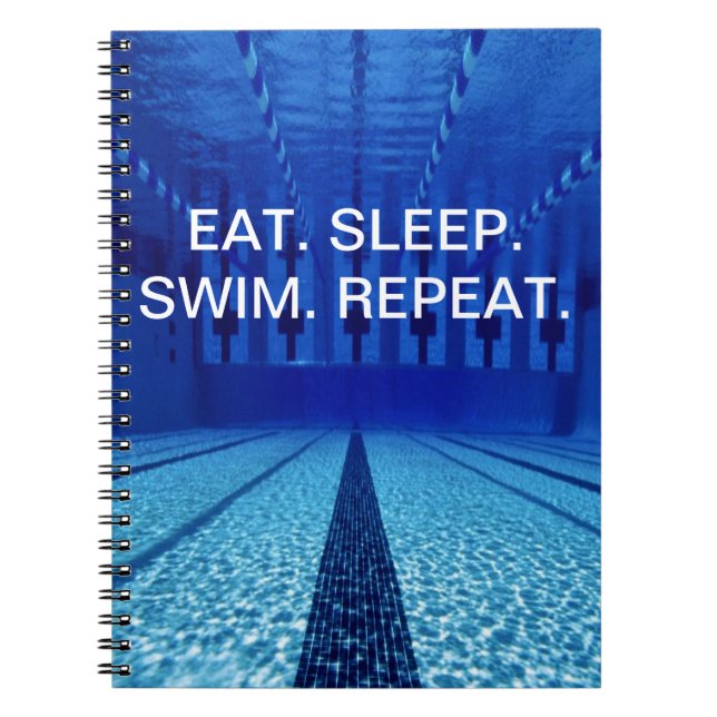 Swimming Inspirational Quote Notebook (Front)