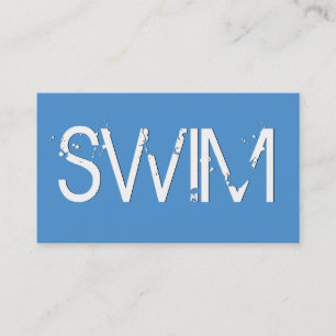 SWIMMING INSTRUCTOR Grunge Style V64J BLUE Business Card