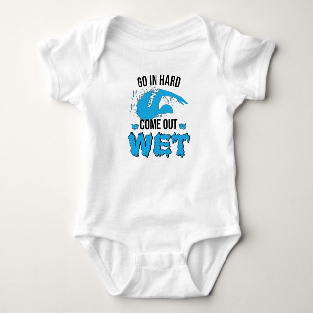 Swimming Instructor Swimmer Pool Swimming Club Baby Bodysuit (Front)