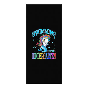 Swimming Into Kindergarten Unicorn Mermaid T-Shirt Rack Card