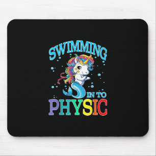 Swimming Into Physic Unicorn Mermaid T-Shirt Mouse Pad