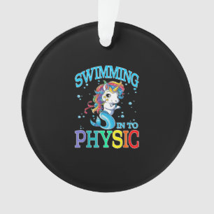 Swimming Into Physic Unicorn Mermaid T-Shirt Ornament