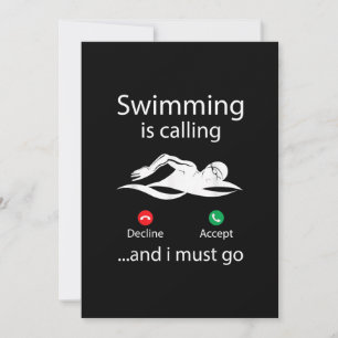Swimming Is Calling Decline Accept & I Must Go Holiday Card