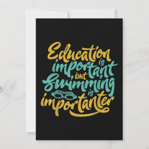 Swimming Is Importanter Funny Swimmers Lover Gift Holiday Card