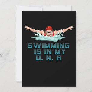 Swimming Is My DNA Swimming Lover Funny Swimmer Holiday Card