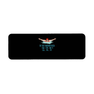 Swimming Is My DNA Swimming Lover Funny Swimmer Return Address Label