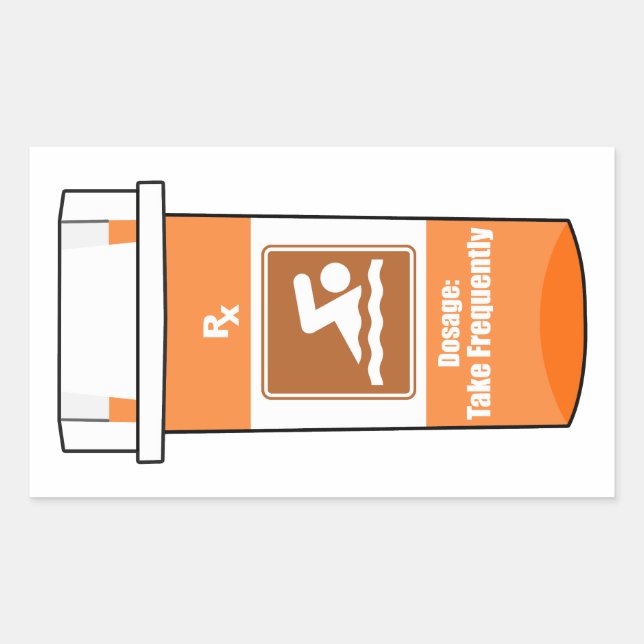 Swimming Is My Drug Rectangular Sticker (Front)