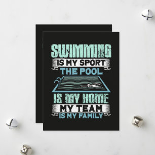 Swimming Is My Sport The Pool Is My Home Holiday Card