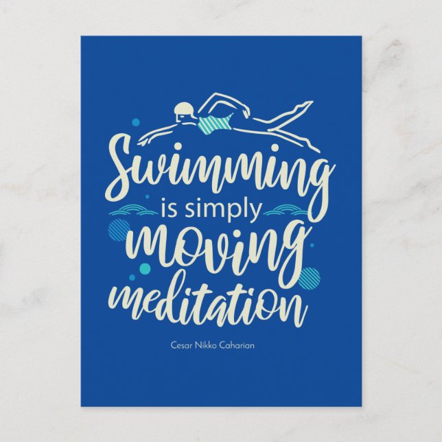 Swimming is simply moving mediation postcard (Front)