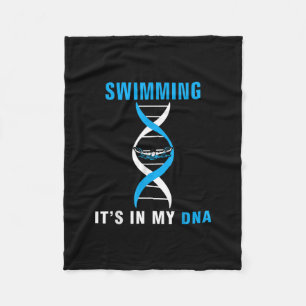 Swimming Its In My DNA Funny SwimerSwim Cool Love Fleece Blanket