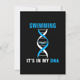 Swimming Its In My DNA Funny SwimerSwim Cool Love Invitation