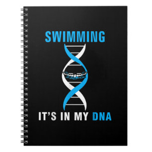 Swimming Its In My DNA Funny SwimerSwim Cool Love Notebook