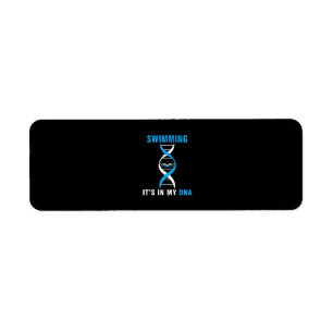 Swimming Its In My DNA Funny SwimerSwim Cool Love Return Address Label