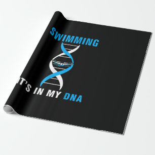 Swimming Its In My DNA Funny SwimerSwim Cool Love Wrapping Paper