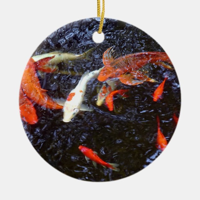 Swimming Koi Ceramic Ornament (Front)