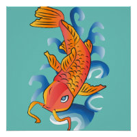 Swimming Koi Fish Illustration