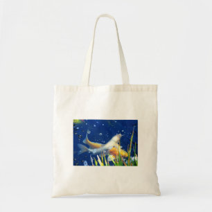 swimming koi tote bag