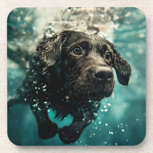 Swimming Labrador Puppy Underwater Design Coaster