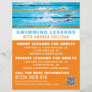 Swimming Lanes, Swimming Lesson Advertising Flyer