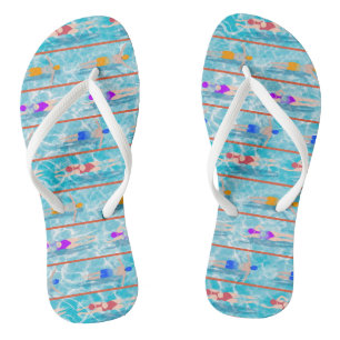 Swimming Laps Water Swim Team Pattern  Thongs