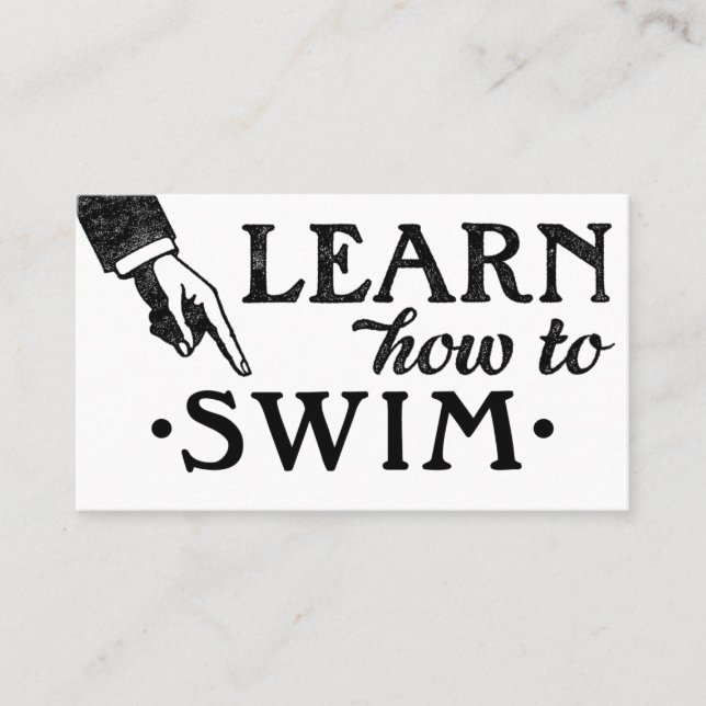 Swimming Lessons Business Cards - Cool Vintage (Front)