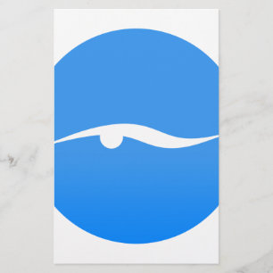 Swimming logo on T-shirt Stationery