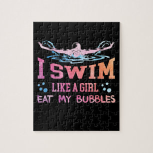 Swimming Lover - I Swim Like A Girl Jigsaw Puzzle