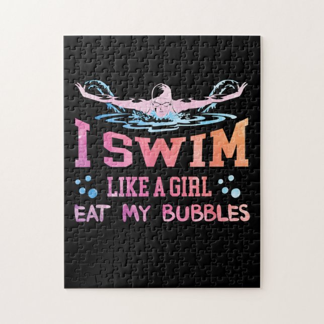 Swimming Lover - I Swim Like A Girl Jigsaw Puzzle (Vertical)