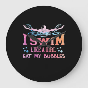 Swimming Lover - I Swim Like A Girl Large Clock