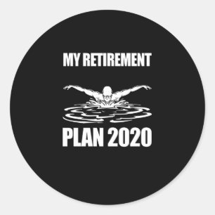 Swimming Lover My Retirement Swimming Plant 2020 Classic Round Sticker
