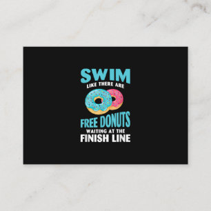 Swimming Lover - Swim Like Re Are Free Doughnuts Enclosure Card