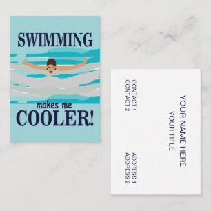 Swimming Makes Me Cooler Swimmer Swimming Coach Business Card