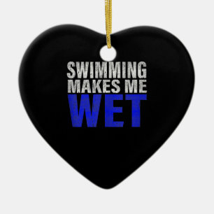 Swimming Makes Me Wet Tank Top Ceramic Ornament