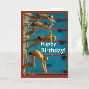 Swimming Men's Birthday Card