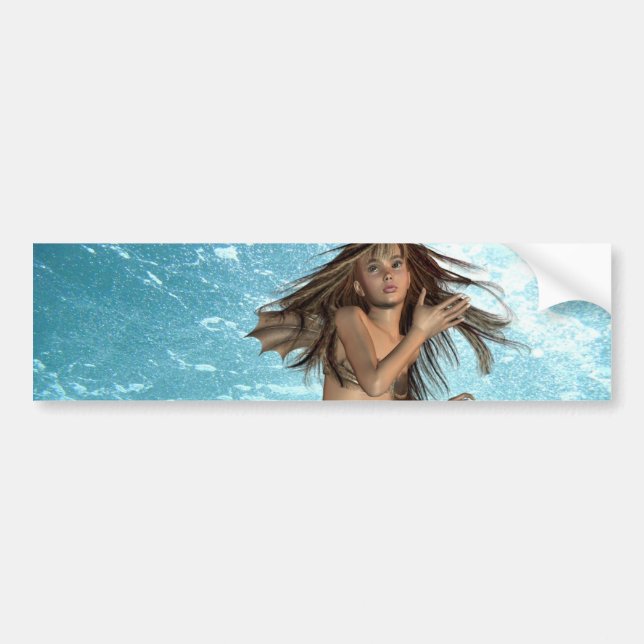 Swimming Mermaid Bumper Stickers (Front)