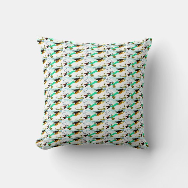 swimming mermaid pattern pillow (Front)