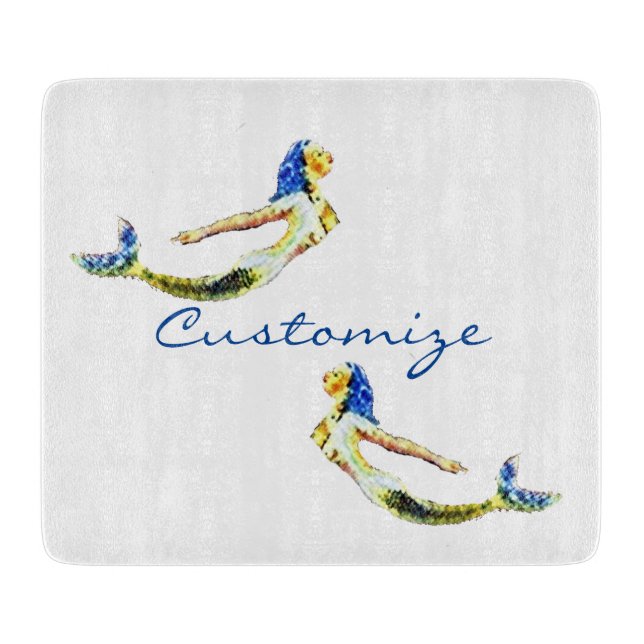 Swimming Mermaid Thunder_Cove Cutting Board (Front)