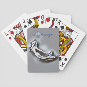Swimming Mermaid Thunder_Cove Grey Playing Cards