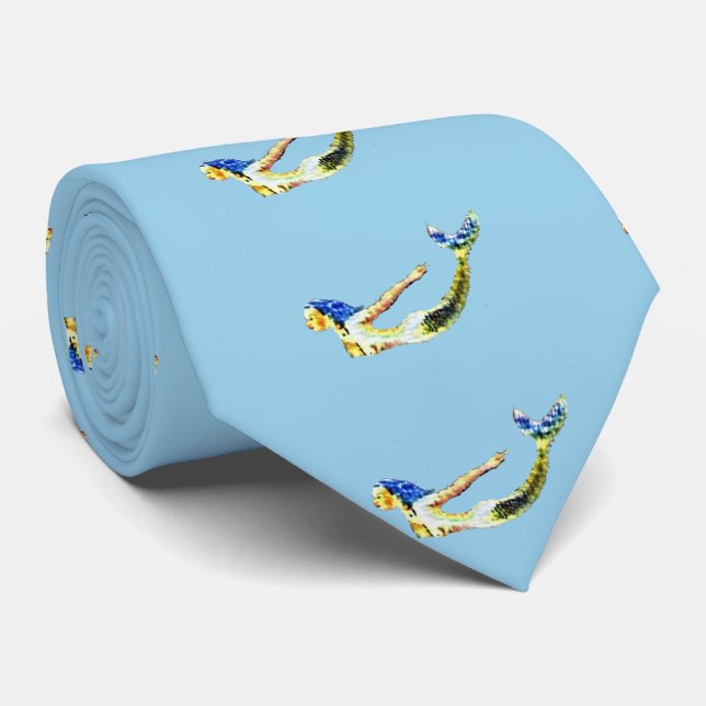 Swimming Mermaid Thunder_Cove Tie (Rolled)