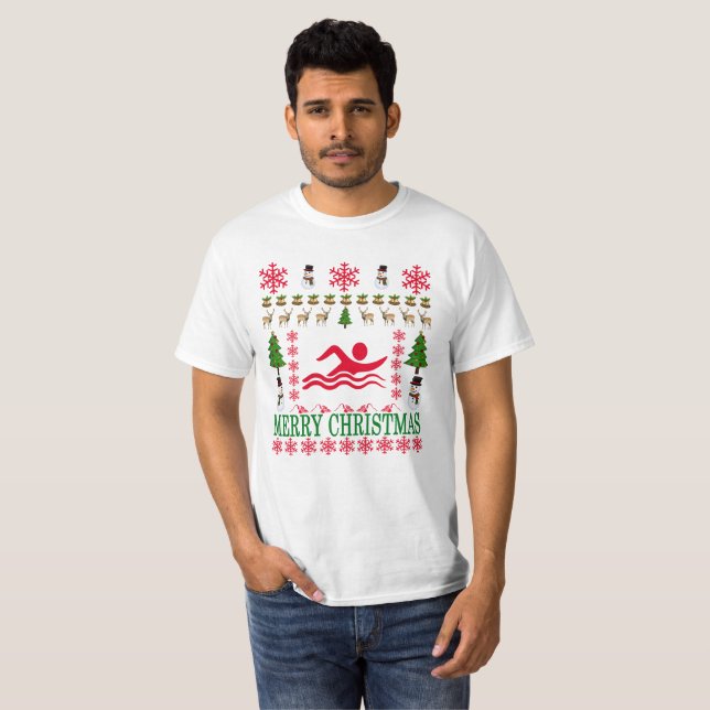 SWIMMING MERRY CHRISTMAS ..png T-Shirt (Front Full)