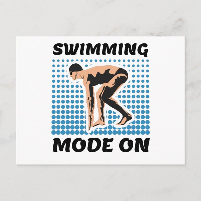 Swimming Mode on - Pool Lover Postcard (Front)