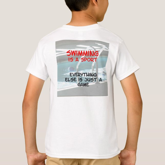 Swimming - not a game Kids T-Shirt (Back)